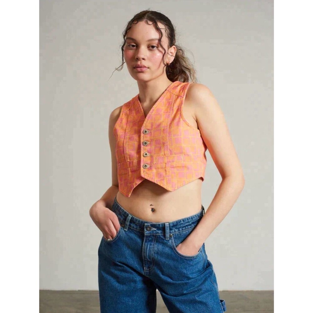 The Ragged Priest jean vest indie sleaze alt soft grunge twee S